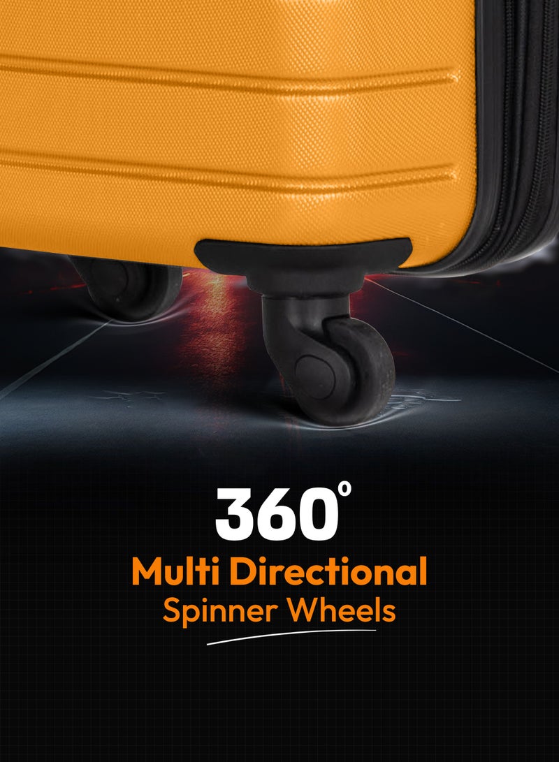 ستارجولد مجموعة حقائب الأمتعة مكونة من 3 قطع حقائب سفر ذات جوانب صلبة ABS مع عجلات دوارة 360 درجة ونظام قابل للقفل حقيبة سفر عالية الجودة - Image 4